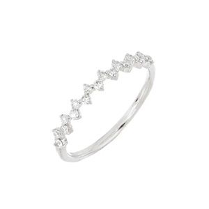 Bony Levy 18K White Gold Diamond Zig Zag Chevron Ring Size 5 *NEW*